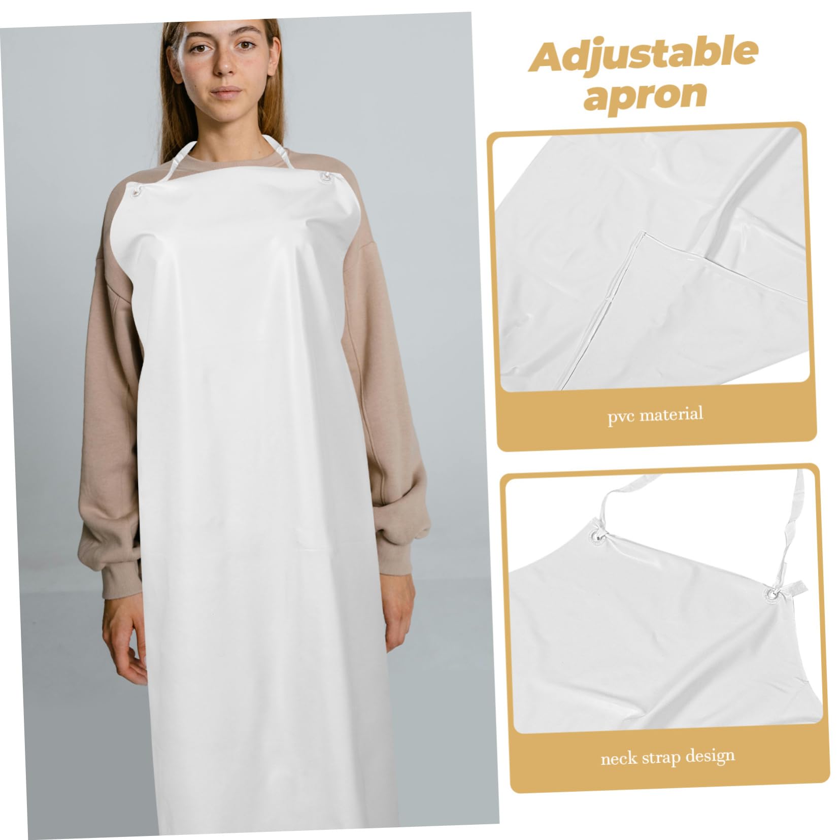 BUGUUYO Apron Cooking Clothes Protector White Work Thicken PVC Tool