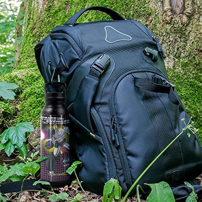 Transformers OFFICIAL Megatron Black 24 oz Insulated Canteen Water Bottle, Leak Resistant, Vacuum Insulated Stainless Steel with Loop Cap