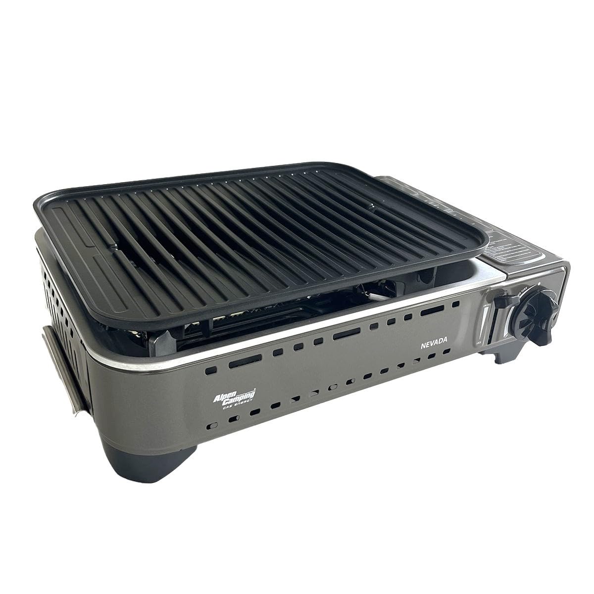 Barbecue à Gaz Nevada 1780W Alpen Camping avec Allumage Piezo et Mallette de Transport