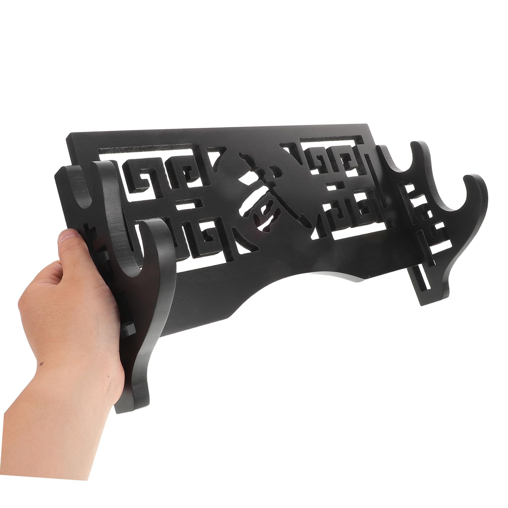 Healifty Soporte de Pared para Espada de Madera, Montaje Retro Negro, Diseño Ahorrador de Espacio para Áreas de Entrenamiento y Exhibición