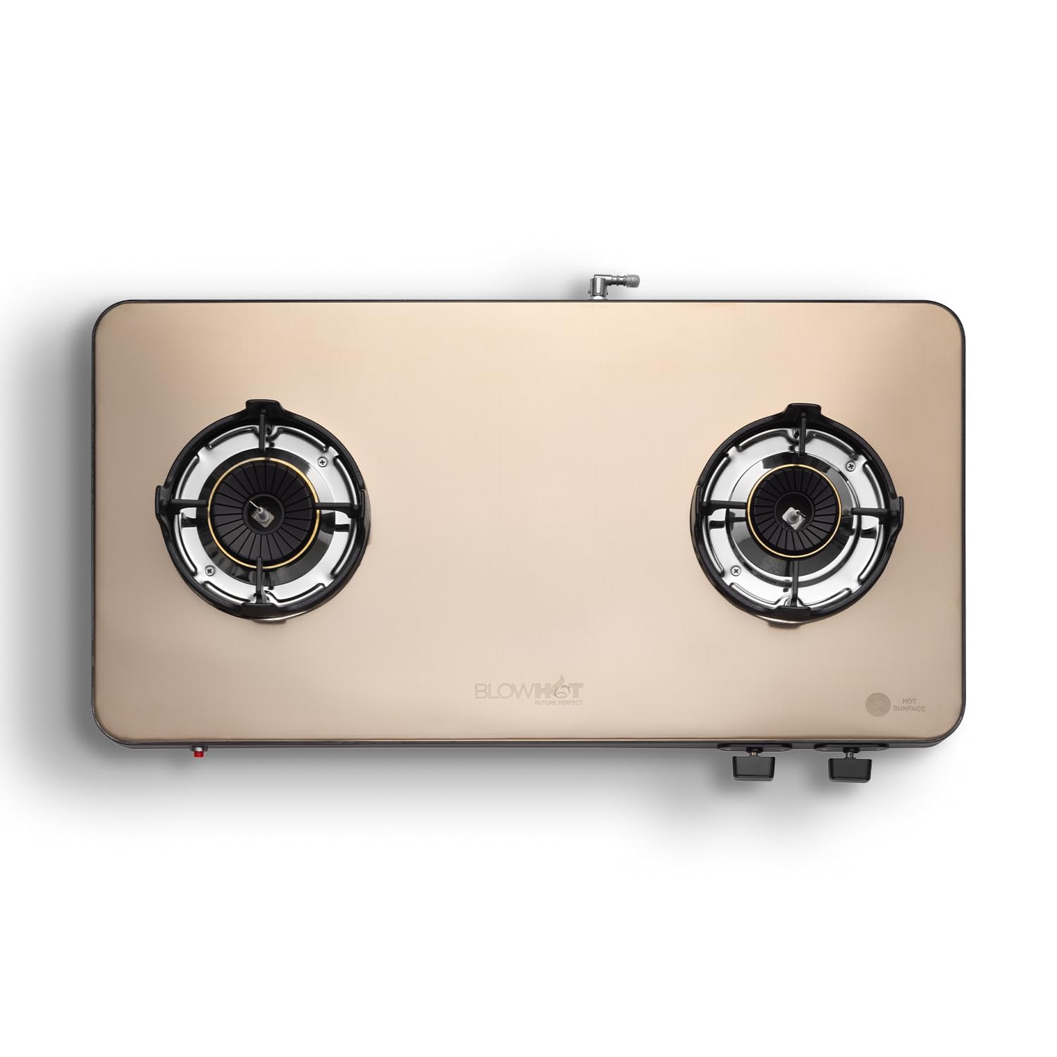 BLOWHOT Crystal 2 Burner Auto-Ignition Tornado Brass Burner Gas Stove (ISI Certi.), Stainless Steel Top - DOORSTEP SERVICE + 2Yr General & 5 Yr Warranty on Burner & Gas Valves, LPG/PNG Compatible
