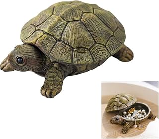 Youfui Turtle Jewelry Box Trinket Organizer, Turtle Gifts for Women- Unique Ring Earrings Ear Studs Jewelry Decorative Box,Turtle Key Hider (S)