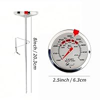Vista 3 de KT THERMO Termómetro para freír con termómetro de marcado de lectura instantánea, sonda de acero inoxidable de 8 pulgadas, 100-500 °F, para jarabe
