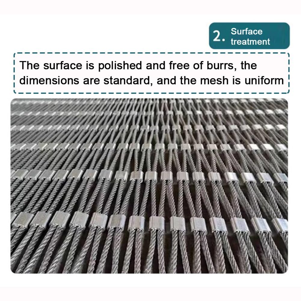 Rotolo di rete protettiva in acciaio inox, per gatti, animali domestici, protezione anticaduta, ideale per balconi, finestre, scale e terrazze, 1 x 5 m