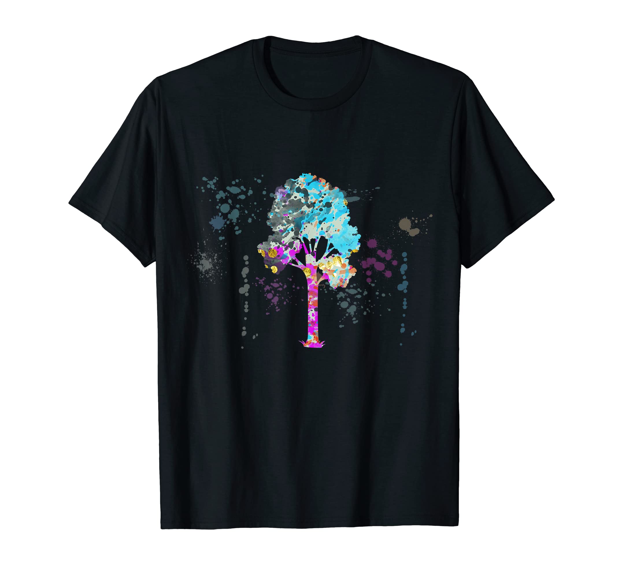 Alstonia scholaris Colorful Watercolor Silhouette T-Shirt