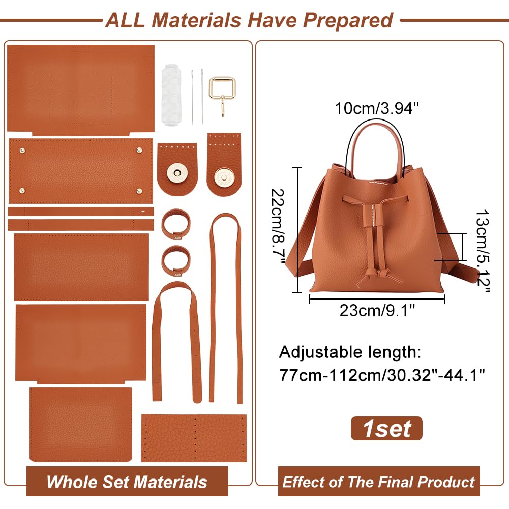 DIY lederen tas maken kit aankomst 4 kleuren PU materiaal set voor telefoon munt tas dambord gezamenlijke kleur handtas naaien doe-het-zelf schoudertas accessoires 589 (kleur: wit
