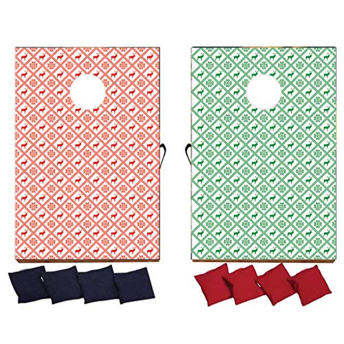VictoryStore Christmas Bag Toss Game Christmas Cornhole Includes Bags (Christmas Sweater Cornhole)