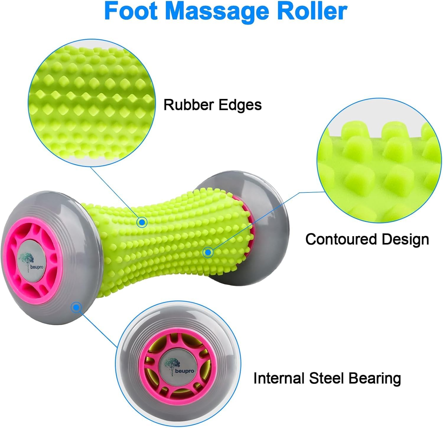 Rouleau de Massage des Pieds pour Fasciite Plantaire, Douleur de la Voûte Plantaire - Masseur Profilé pour Soulager le Stress & les Douleurs des Pieds