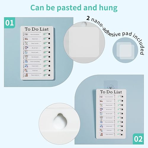 Miniatura 5 de Tabla de tareas para niños, varios niños, 2 tablas de lista de tareas pendientes (lista de tareas pendientes, 2 unidades)