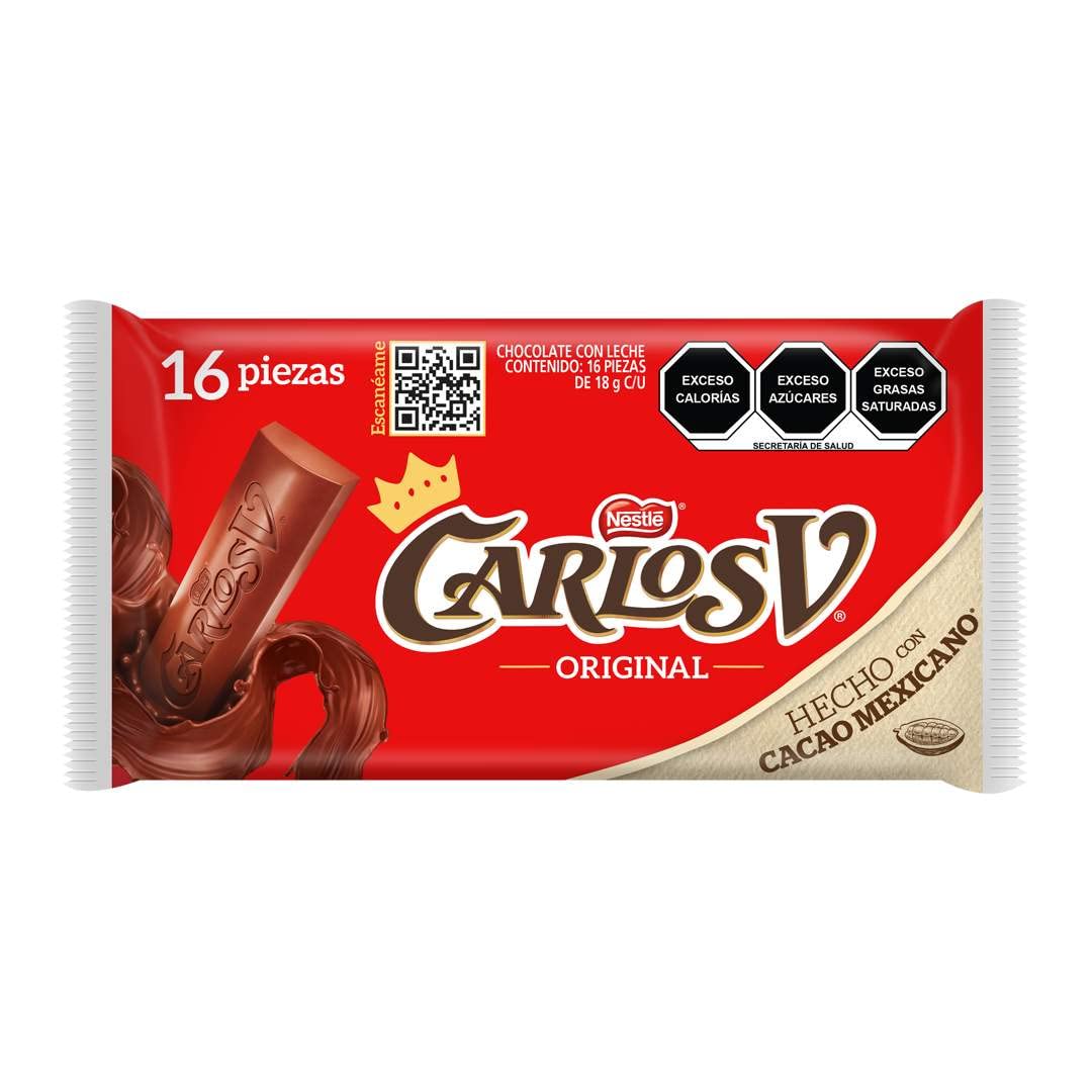 Cuántos chocolates Carlos V trae la caja