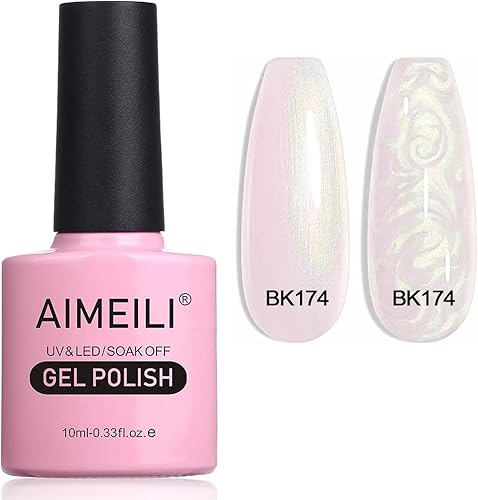 AIMEILI Hema Free Pearl Gel Nail Polish, Shimmer Mermaid Nail