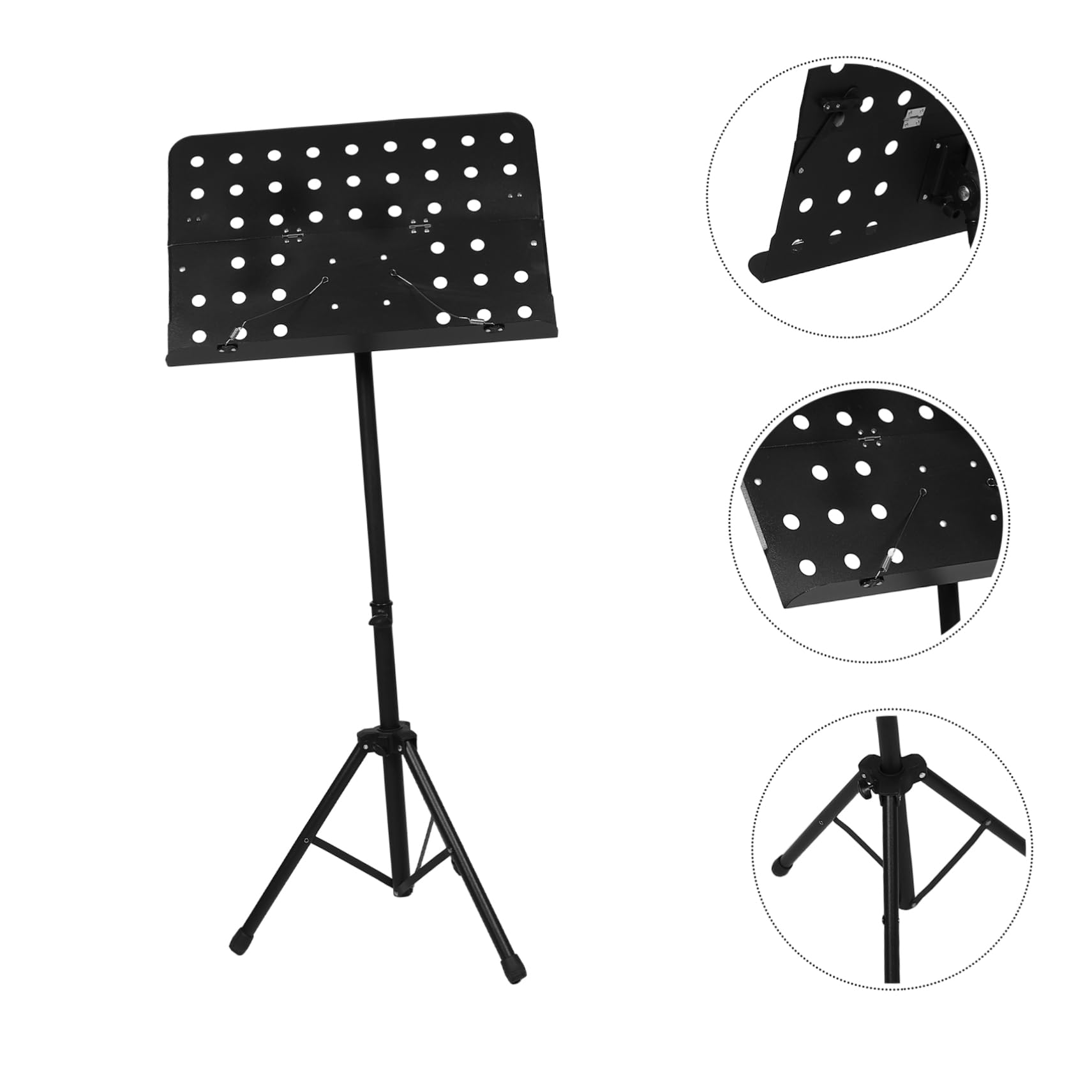 Schwarzer Klappbarer Notenständer Höhenverstellbar für Klavier und Gitarre | Kunststoff und Eisen, Tragbar für Bühne und Reise, Stabiler Halt, Elegantes Design