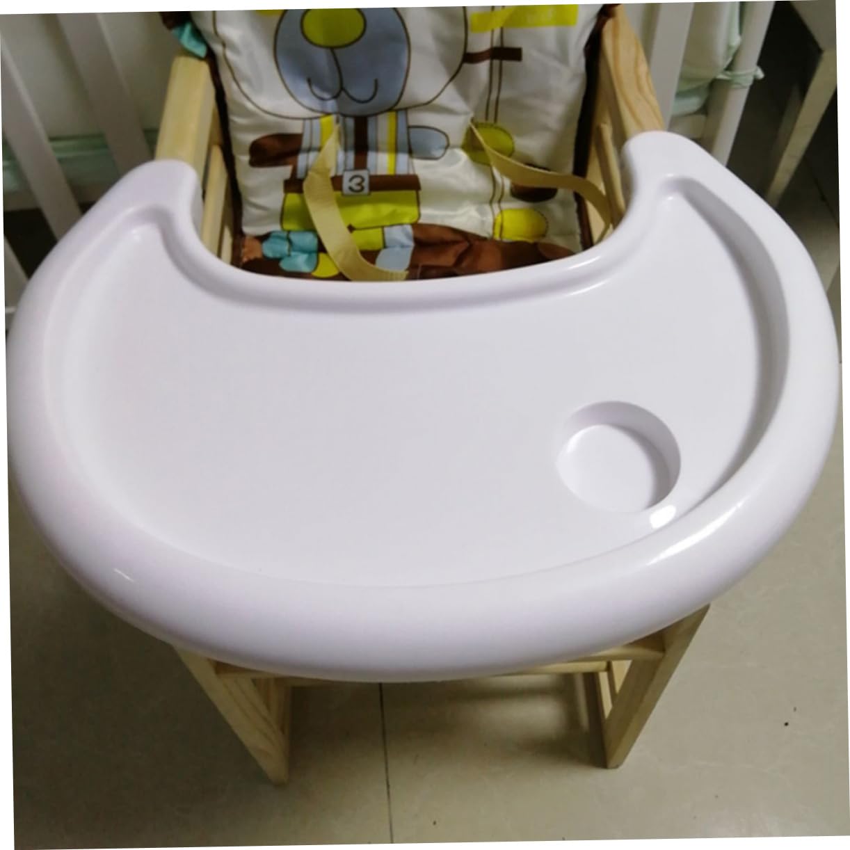 Abaodam Dining Tray for Baby Hook Chair Plastic Baby Plate Large Capacity Non-Slip Easy to Install