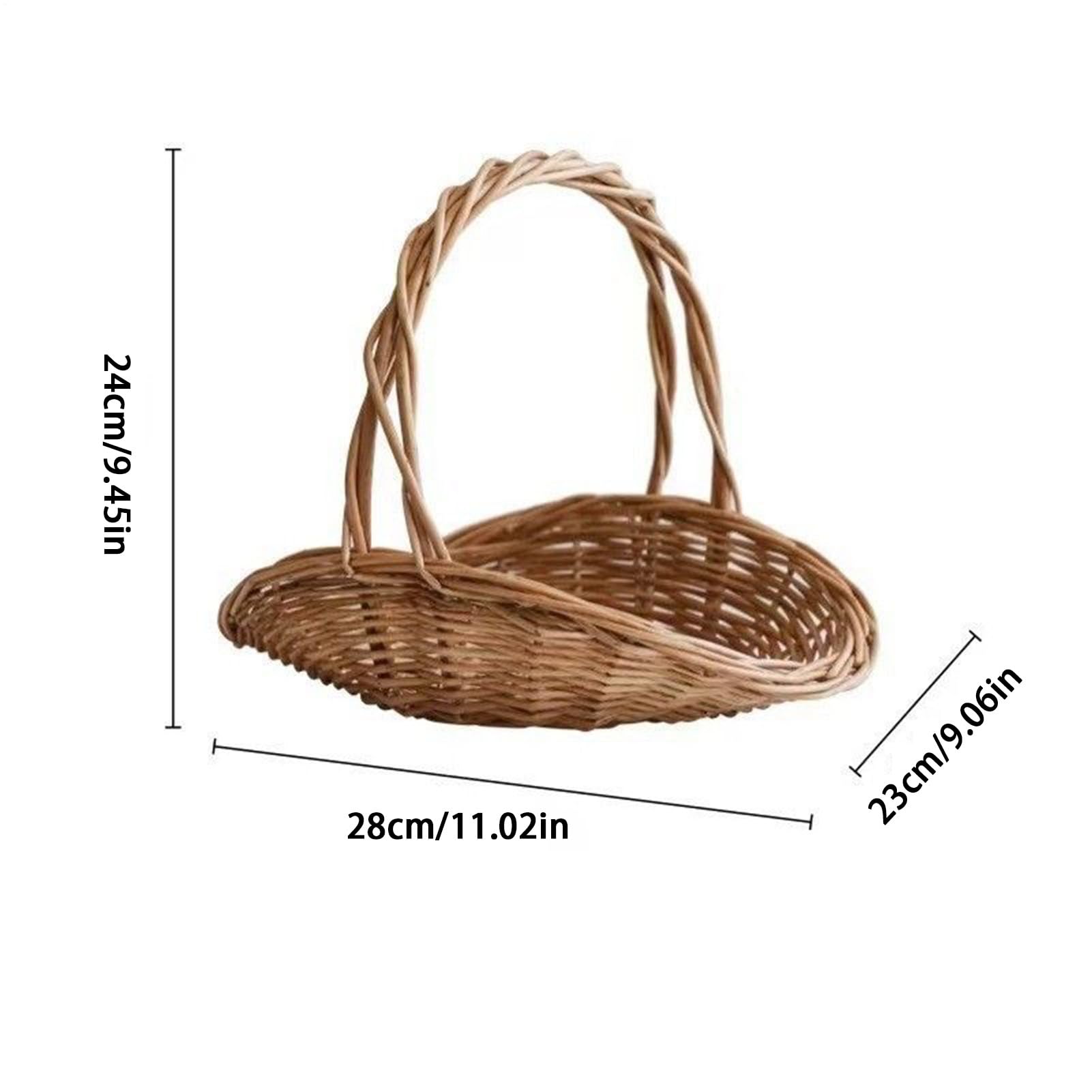 Cesti per Verdure da Cucina Cesto in Intrecciato con Manico | Cucina Portaoggetti Grande, Decorazioni per la Casa per Picnic Feste e Matrimoni