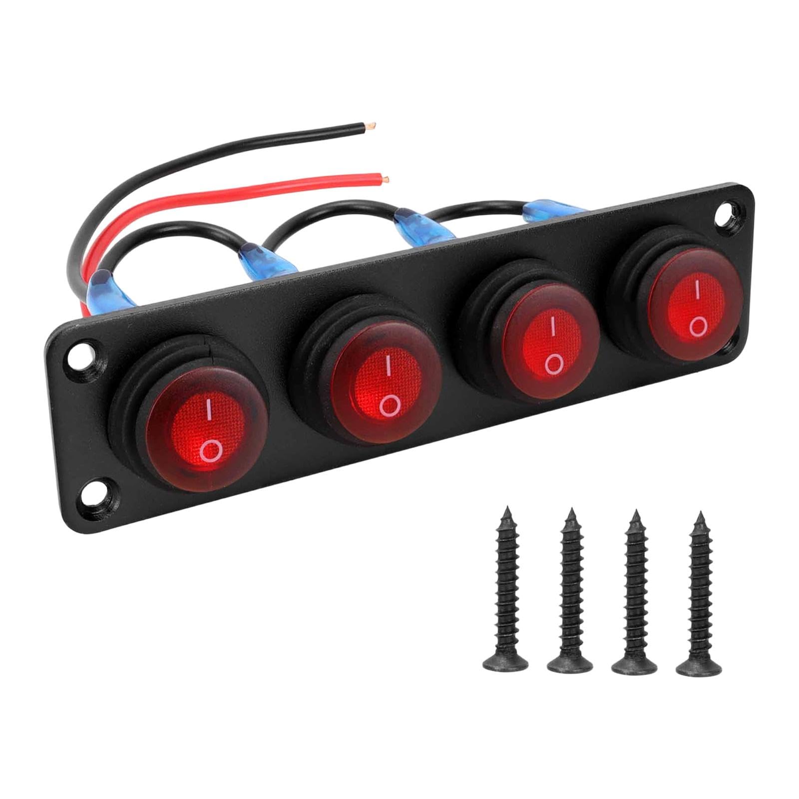 Rocker Switch Panel Atvs Work Replaces Cars Hardware RV on Off Toggle Switch 4 Gang Motors | Parts & Accessories | Car & Truck Parts | Interior | Trim-image-34