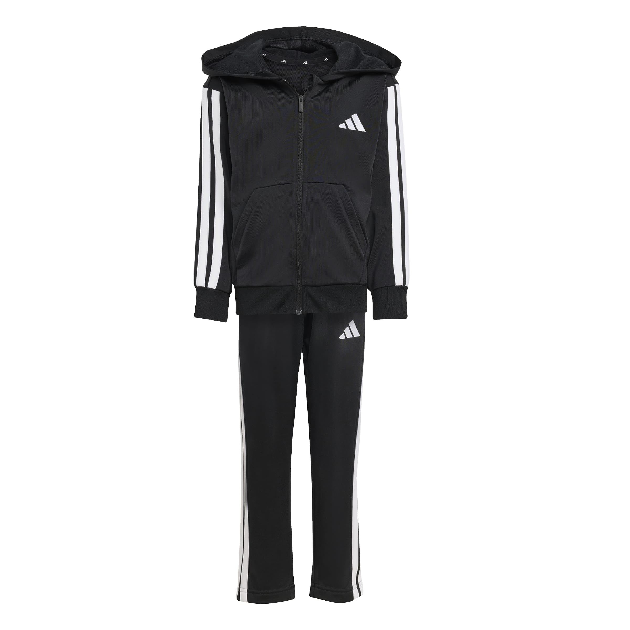 adidas Unisex Kinder ESSENTIALS 3 STRIPES TRACKSUIT, black, 7-​8 Years
