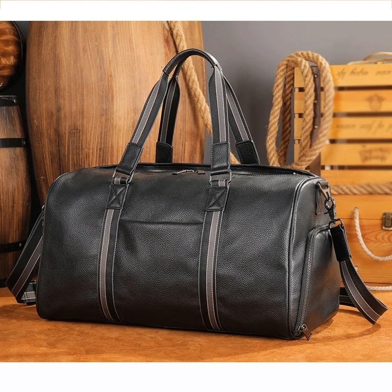 Men Leather Briefcase Bags for Women Male Female Travelling Duffle Bag Hand Carry Bags Soft Genuine Leather for Airplane Gym Bag4