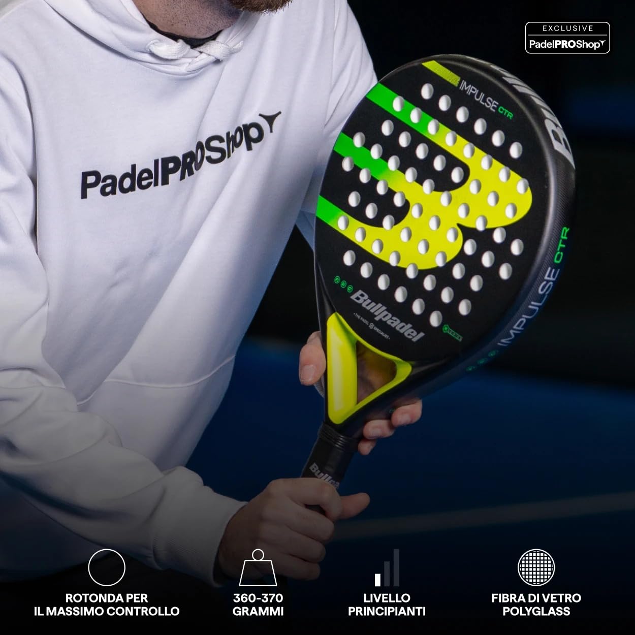 Bullpadel Impulse Ctrl 2026 (Esclusiva PadelPROShop) - Racchetta da padel di controllo, forma rotonda e grande manovrabilità - Ideale per principianti e giocatori amatoriali