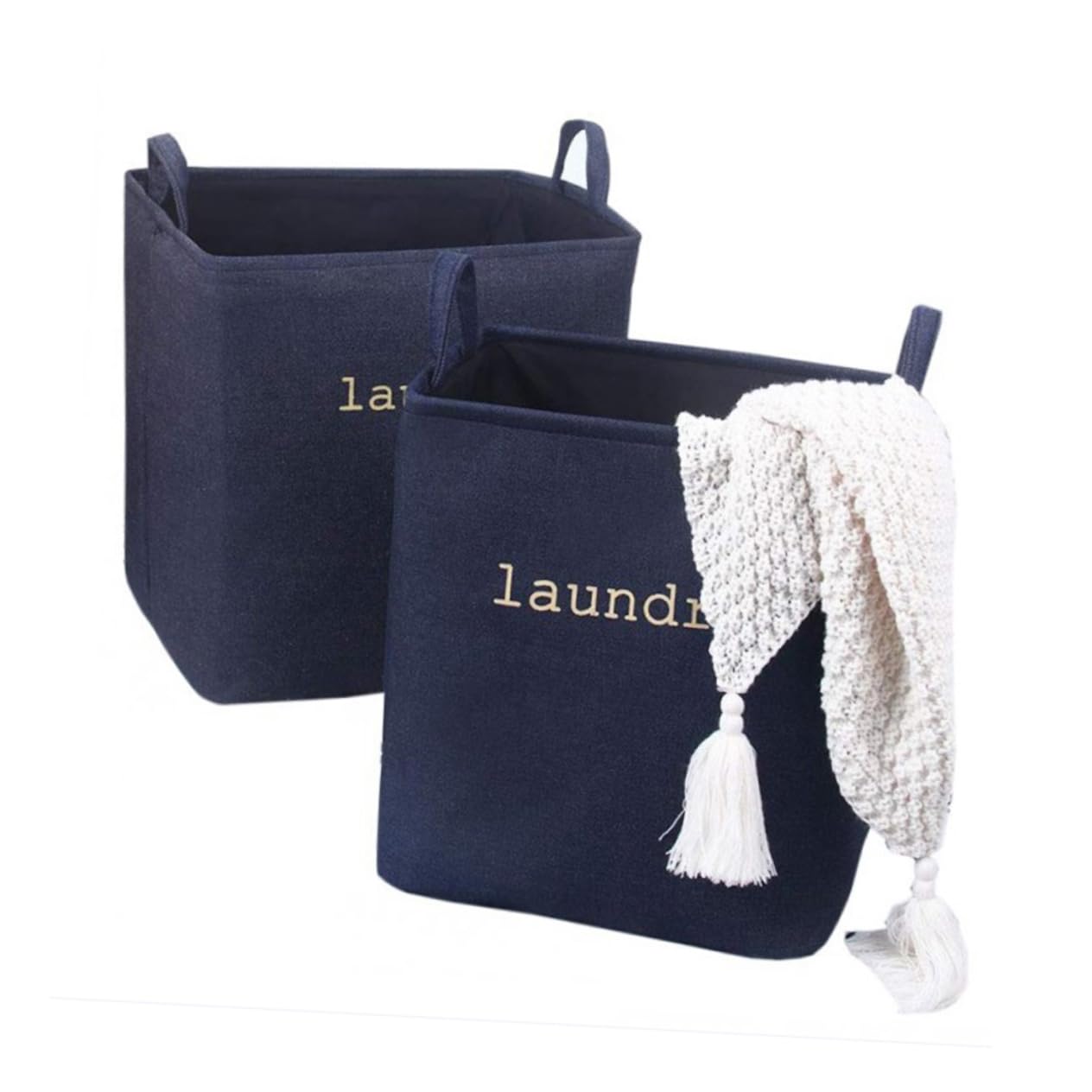 Panier à linge bleu clair imprimé blueberries pour chambre enfant