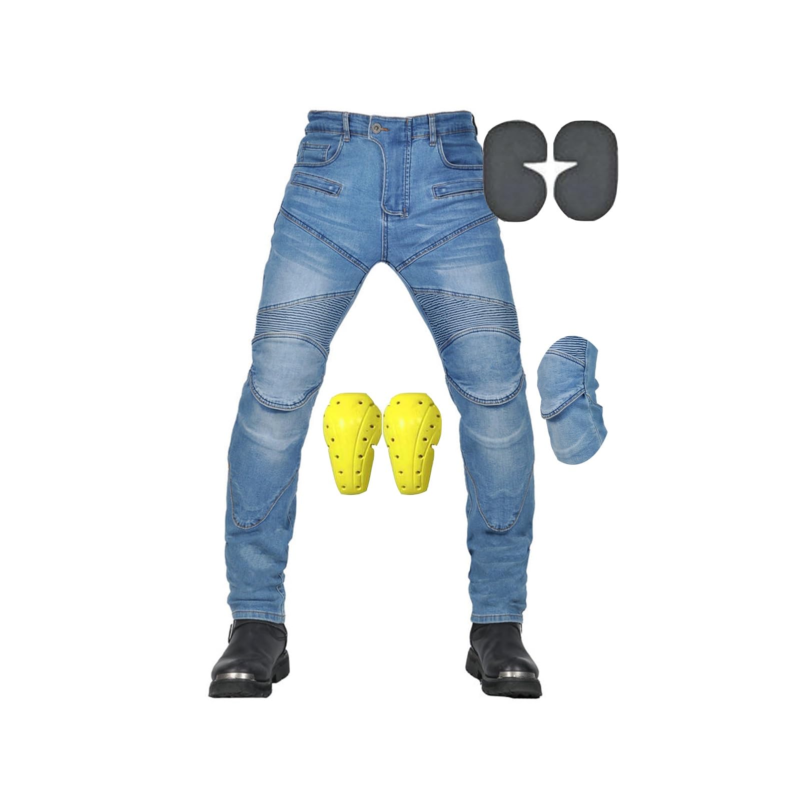 Motorcycle Pants Women's/Men's Armored Denim Cargo Biker Pants