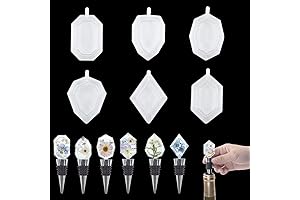 6PCS Bottle Stopper Resin Molds with 6 Stopper, stopper mold jiofaviu