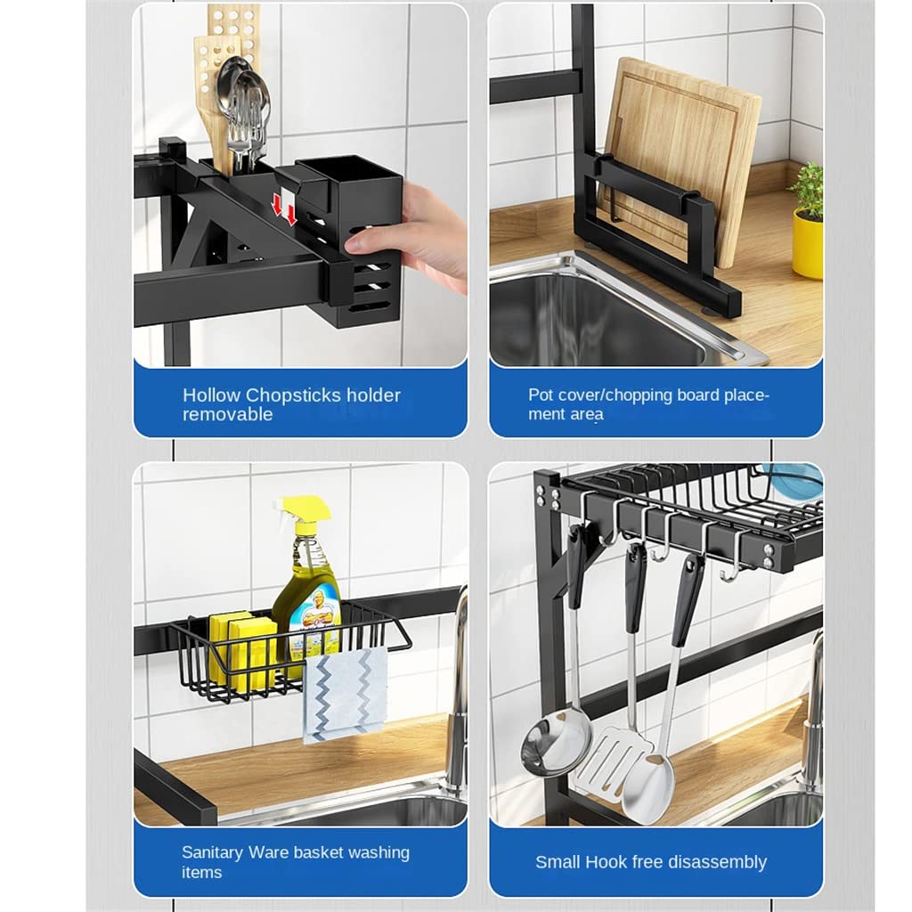Estante de Almacenamiento de Cocina sobre el Fregadero, Juego de escurridor de Platos, Organizador de Utensilios de Cocina con escurridor y Accesorios