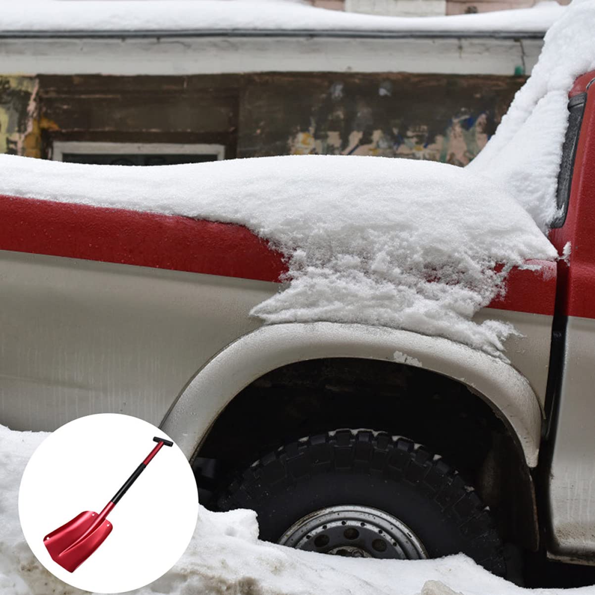 Pala para Nieve Plegable para Coche de Aleación de Aluminio Fácil Almacenamiento y Remoción de Nieve para Invierno