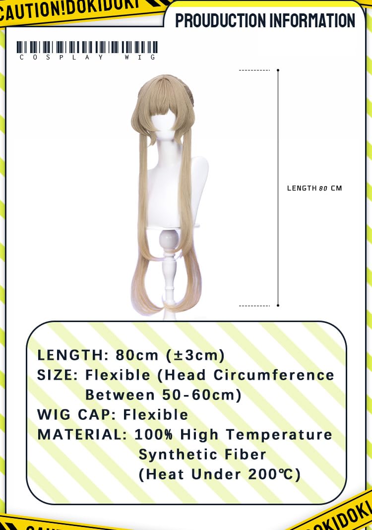 KIRA KIRA Genshin Sandrone Cosplay Wig Game Genshin Sandrone Wig 80cm Long Straight Dirty Blonde Hair for Cosplay Song of the Welkin Moon
