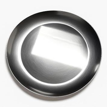 Stainless Steel Hammered Heavy Gauge Dinner Plates Round Shape Thali Plates Mirror Finish Texture Steel Plate Food Grade Durable & Stylish Serving Plate for Daily Use Parties Restaurants