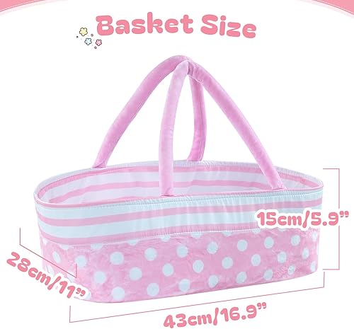 Miniatura 6 de BABESIDE 13 piezas de ropa de muñeca Reborn con moisés para muñecas de 17 a 22 pulgadas, ropa de muñecas de bebé, accesorios de atuendo para muñeca