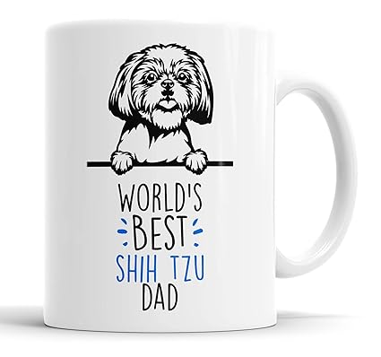 Faithful Prints Shih Tzu World's Best Dad Mug Dog Dad Shih Tzu Dad Cup Friend Funny Gift for Birthday Christmas, Shih Tzu Mug