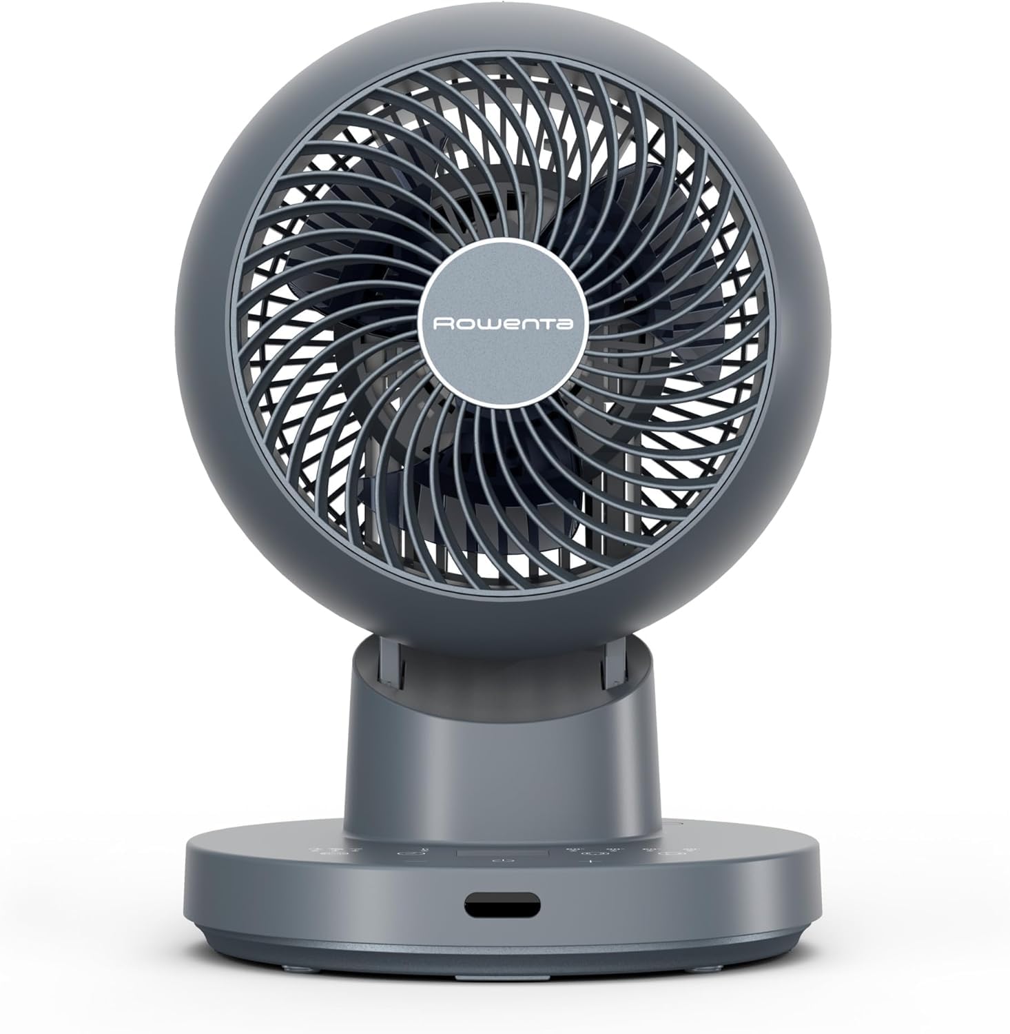 Rowenta Turbo Swift Compact wentylator stołowy, wielokierunkowa funkcja obracania, oszczędność energii do 50%, 12 stopni prędkości, timer 12 h, kompaktowa konstrukcja, bardzo cichy, niebieski