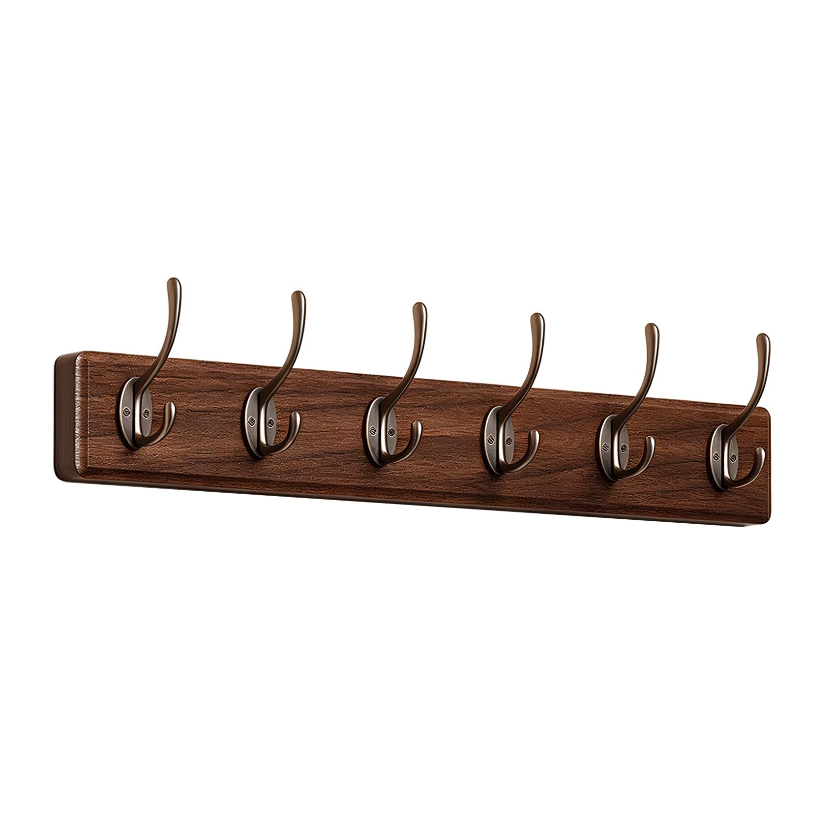 Tzufa Walnut Solid Wood Coat Hooks Wall Mounted Coat Rack Decorative Vintage Key Hanger