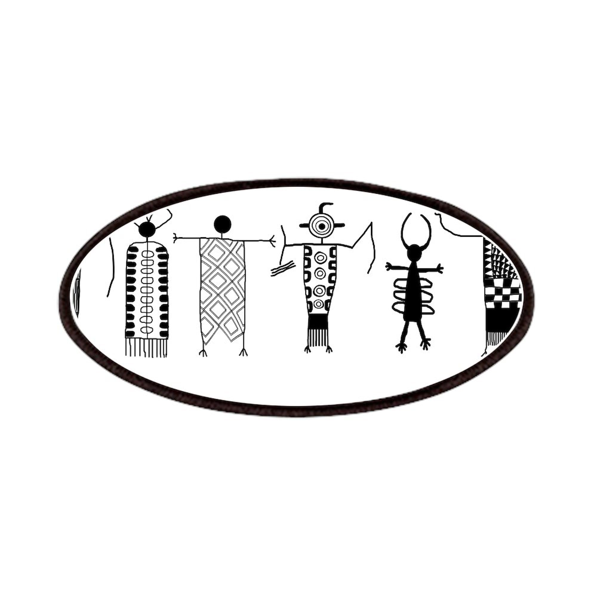 CafePress Group Of Petroglyph Peoples Patches 4