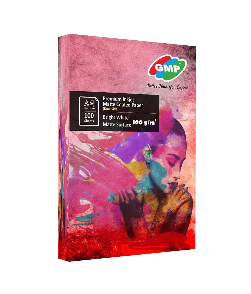 Gmp 100Gsm A4 Inkjet Matte Coated Paper(100 Sheets) Latterhead, Catloges Paper