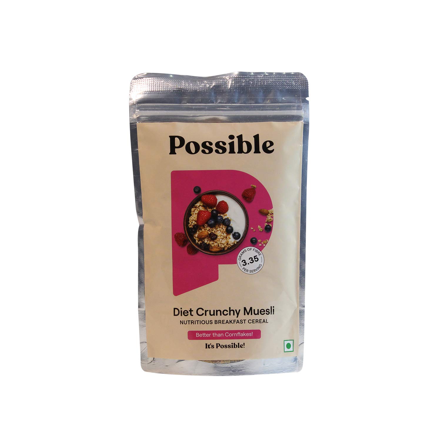 Possible Crunchy Muesli With Oats, Nuts, Apple & More-Rich Protein, Vitamins, Antioxidation & Fiber-No Artificial Sweeteners-120 gm x 3 (Pack of 3) | 360 gm