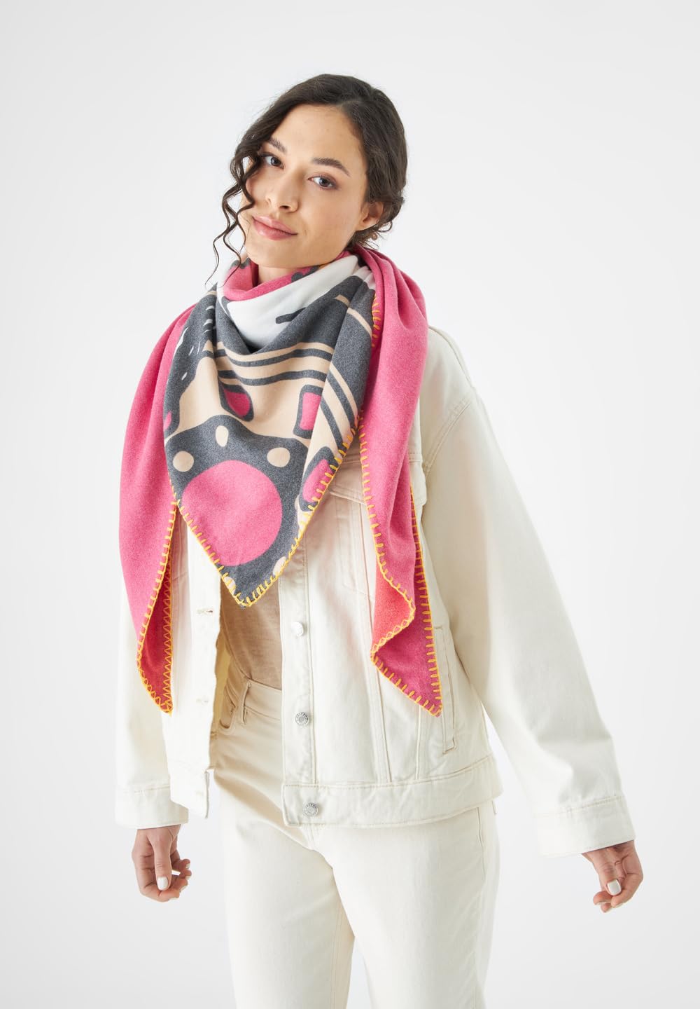 CODELLO PRINTED TRIANGLE POLYESTER/VISCOSE - 128X128X180CM