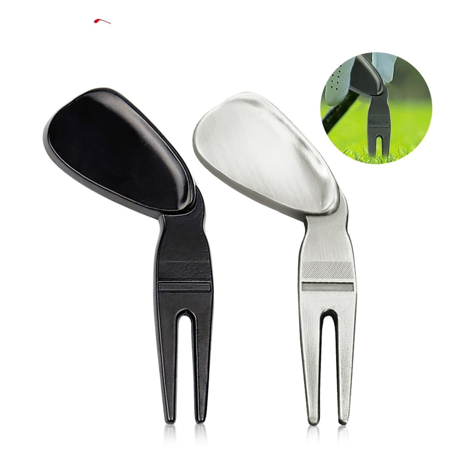 Golf Divot Tool Outdoor Golf Sport Liefert Rasen Reparatur Werkzeuge Position Marker Metall Langlebig Greens Gabel Golf Zubehör