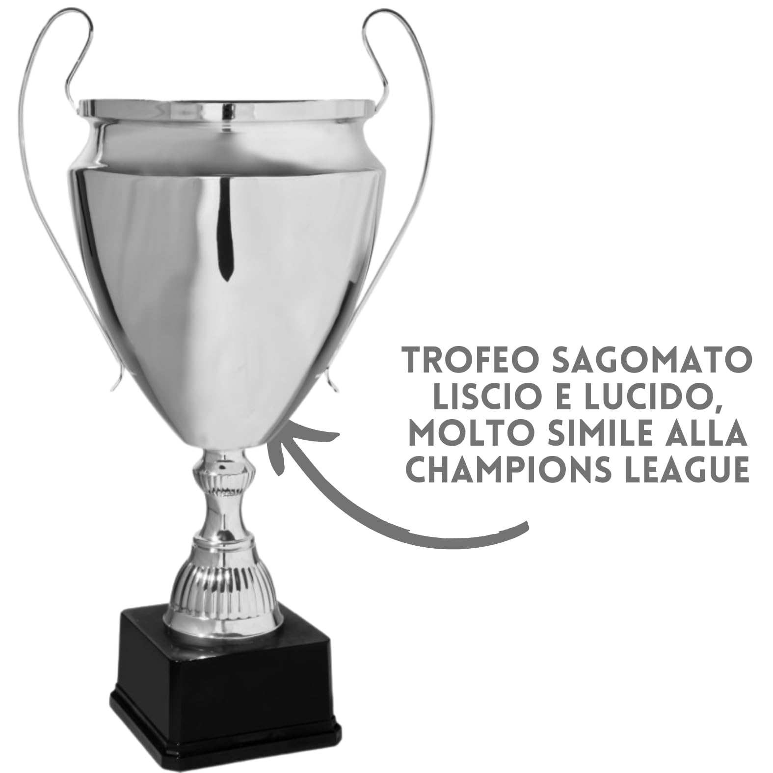 Coppa Trofeo Personalizzabile con Manici Champions League Calcio, Fantacalcio, Tennis, Padel, Basket Premiazioni Sportive ed Eventi con Targhetta Personalizzata cod 1.181