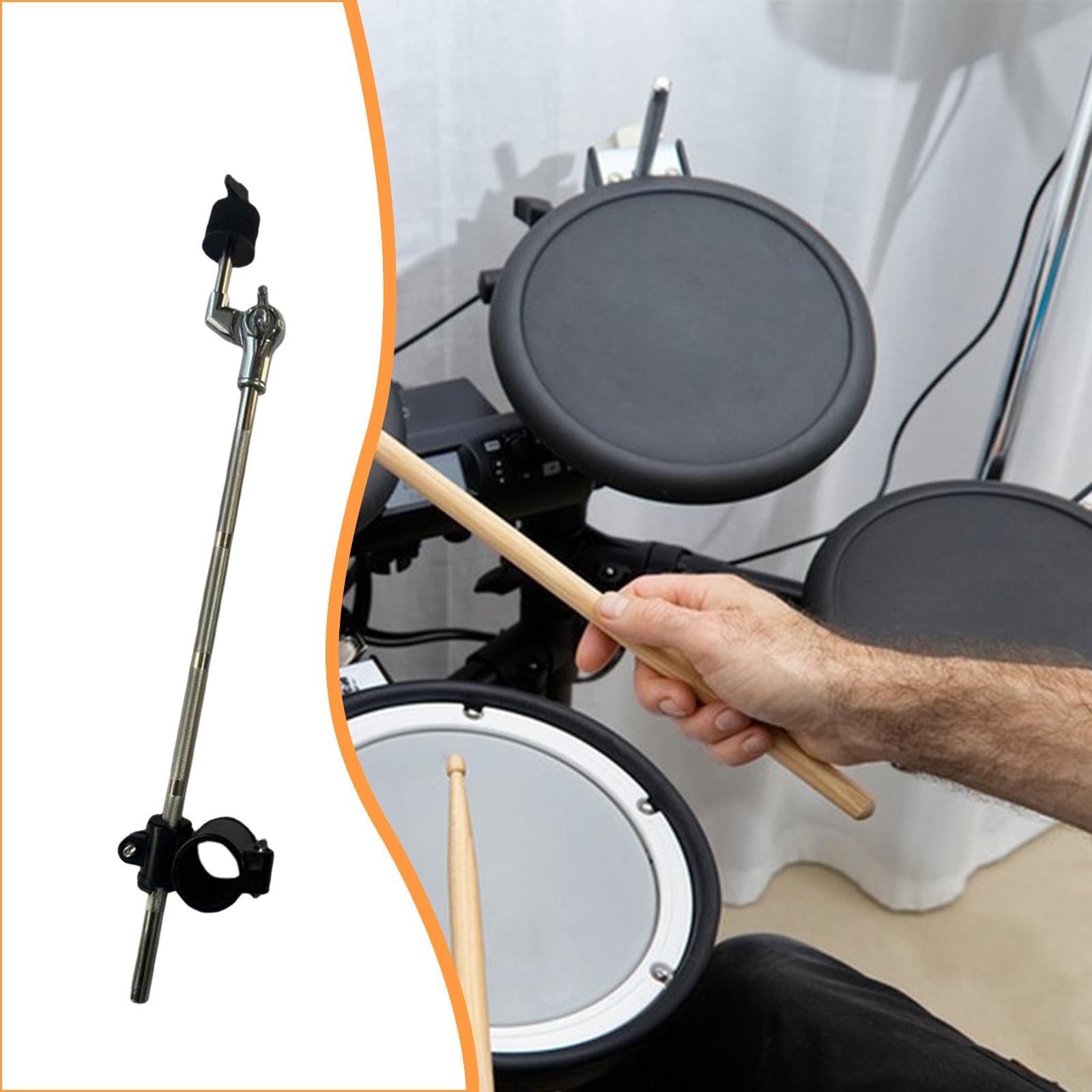 Supporto per Braccio Piatto Attacco Hardware per Batteria Elettronica Braccio di Montaggio Piatto Regolabile Supporto per Braccio Piatto per Percussio, Lungo