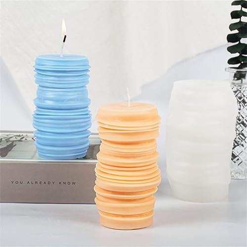 Miniatura 3 de Molde giratorio de silicona para velas cilíndricas en espiral molde de jabón de vela cilíndrica fondant pastel de chocolate caramelo molde para