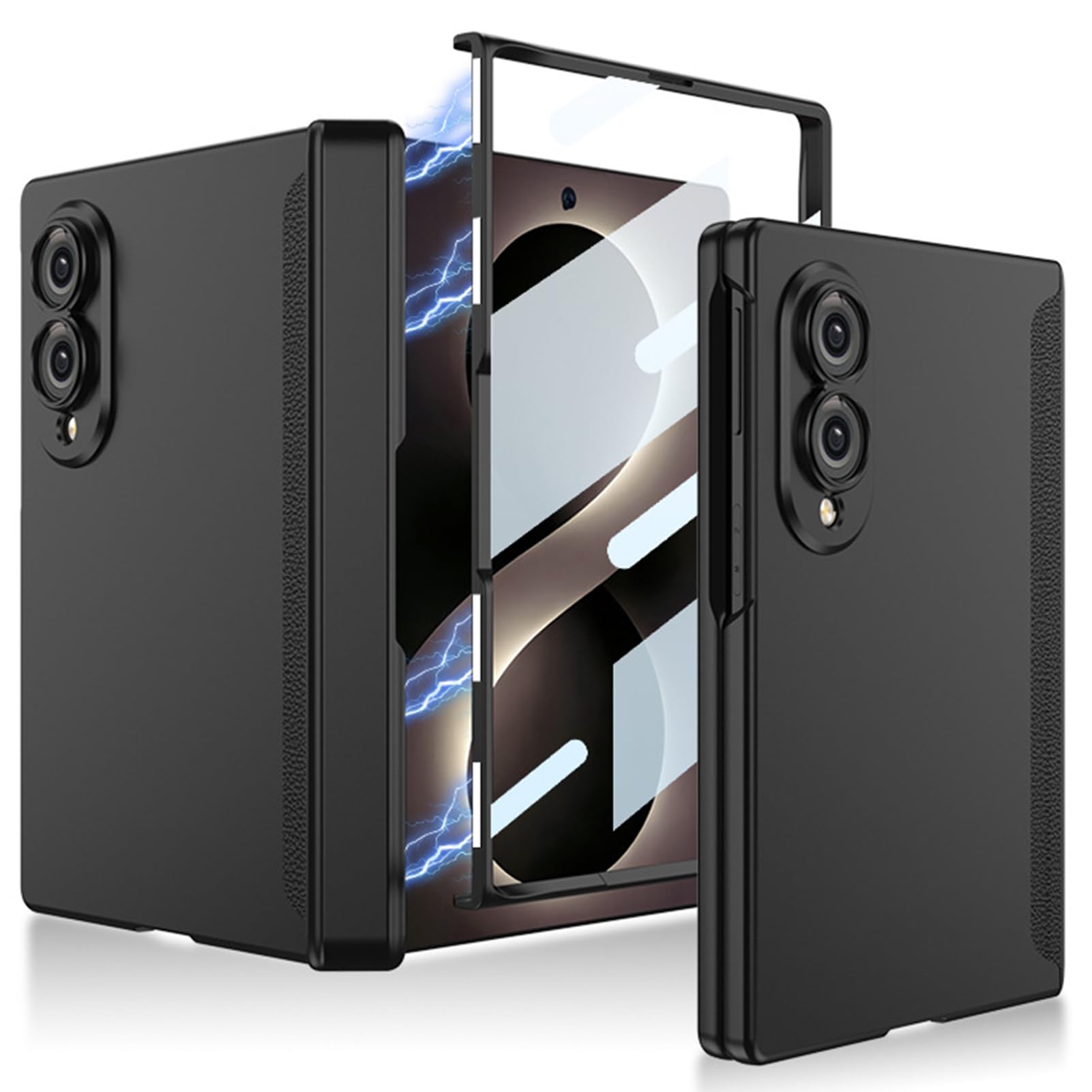 Custodia smerigliata per Samsung Galaxy Z Fold 8, custodia con cerniera magnetica a ventosa per schermo sottile, resistente ai graffi, colore: nero