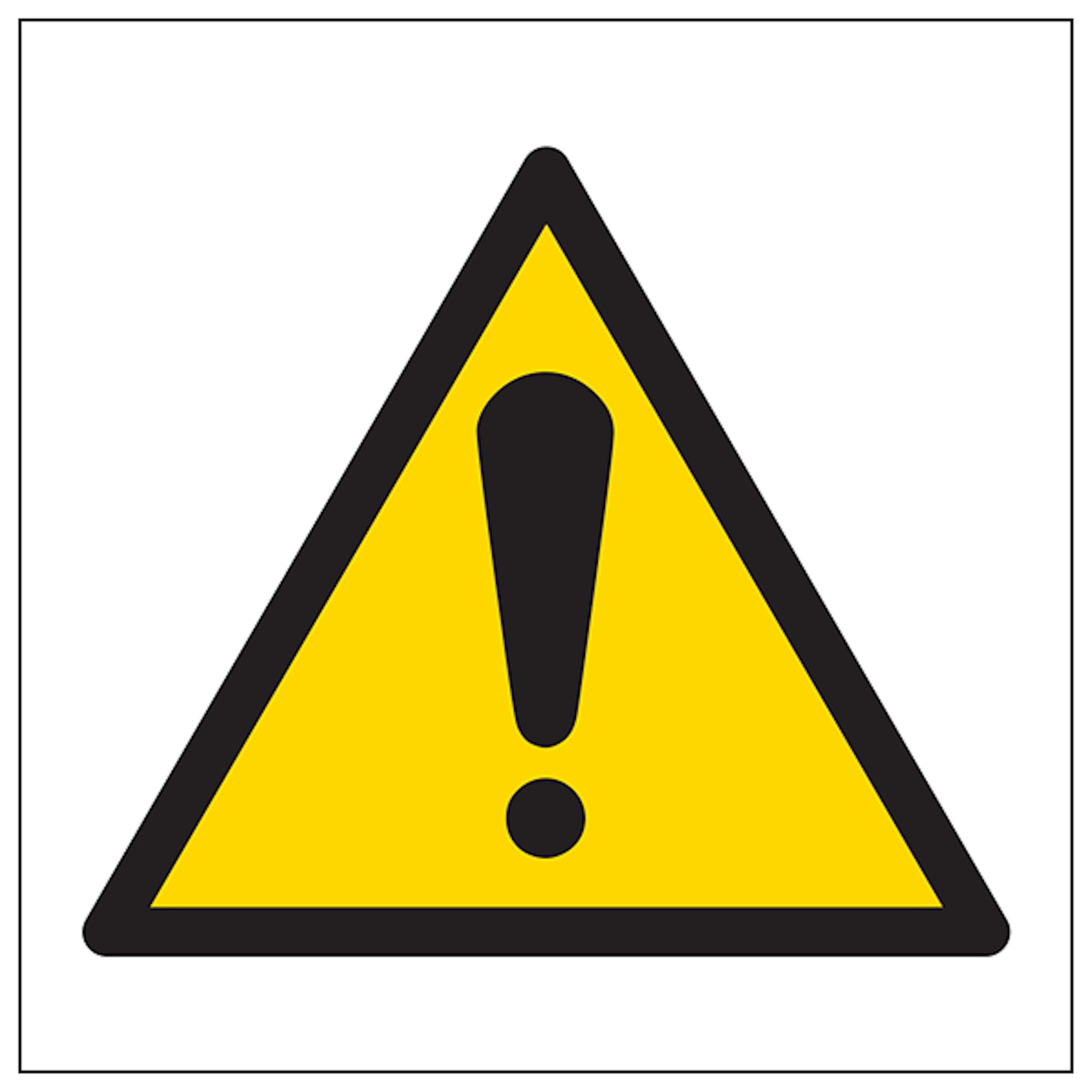 V Safety Warning Symbol 100 x 100 mm - 3mm Aluminium Composite Safety Sign