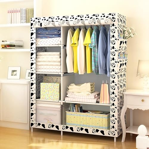 TAIVINN ワードローブ ハンガーラック カバー付き クローゼット 大容量 収納棚 不織布 おしゃれ 組み立て式 省スペース 洋服収納 防水 防塵 防汚 耐用 幅105×奥行45×高さ170cm ? (可愛い)