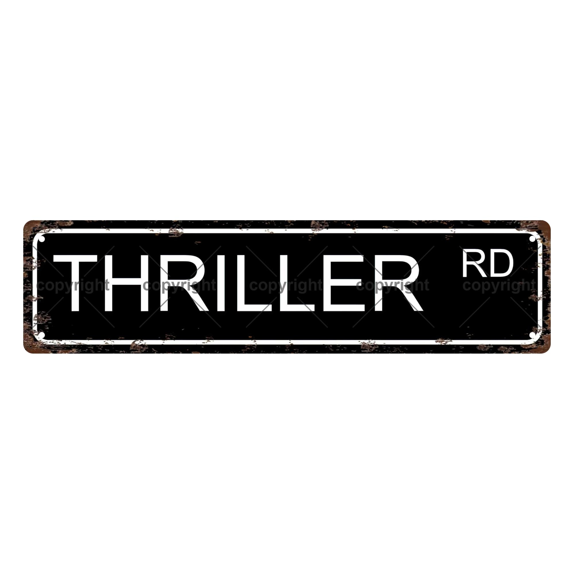 Thriller RD Bookshelf Metal Tin Street Sign Bar Cafe Garage Cave Home Room Wall Bathroom Farmhouse Garden Porch Patio Decor,4x16 Inch