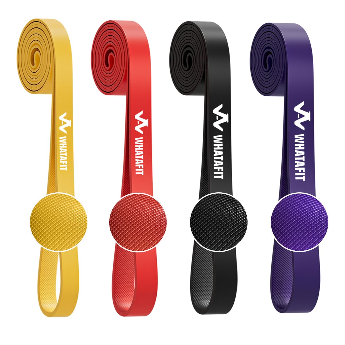 WHATAFIT Resistance Bands,Pull Up Assist Bands Set with Handles, Exercise & Workout Bands with Door Anchor for Men & Women – Home Fitness Equipment for Strength Training, Stretching