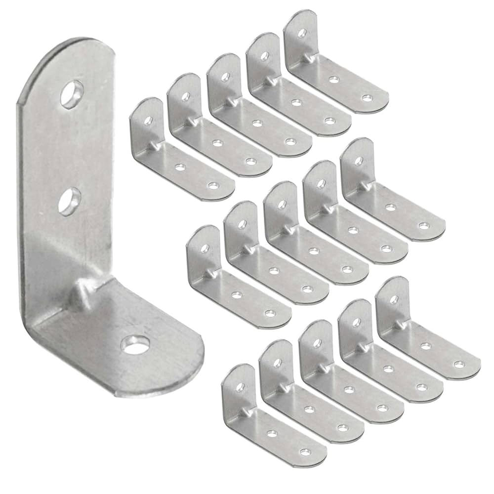 100 Pcs Stainless Steel Corner Bracket,L Shape Corner Brace