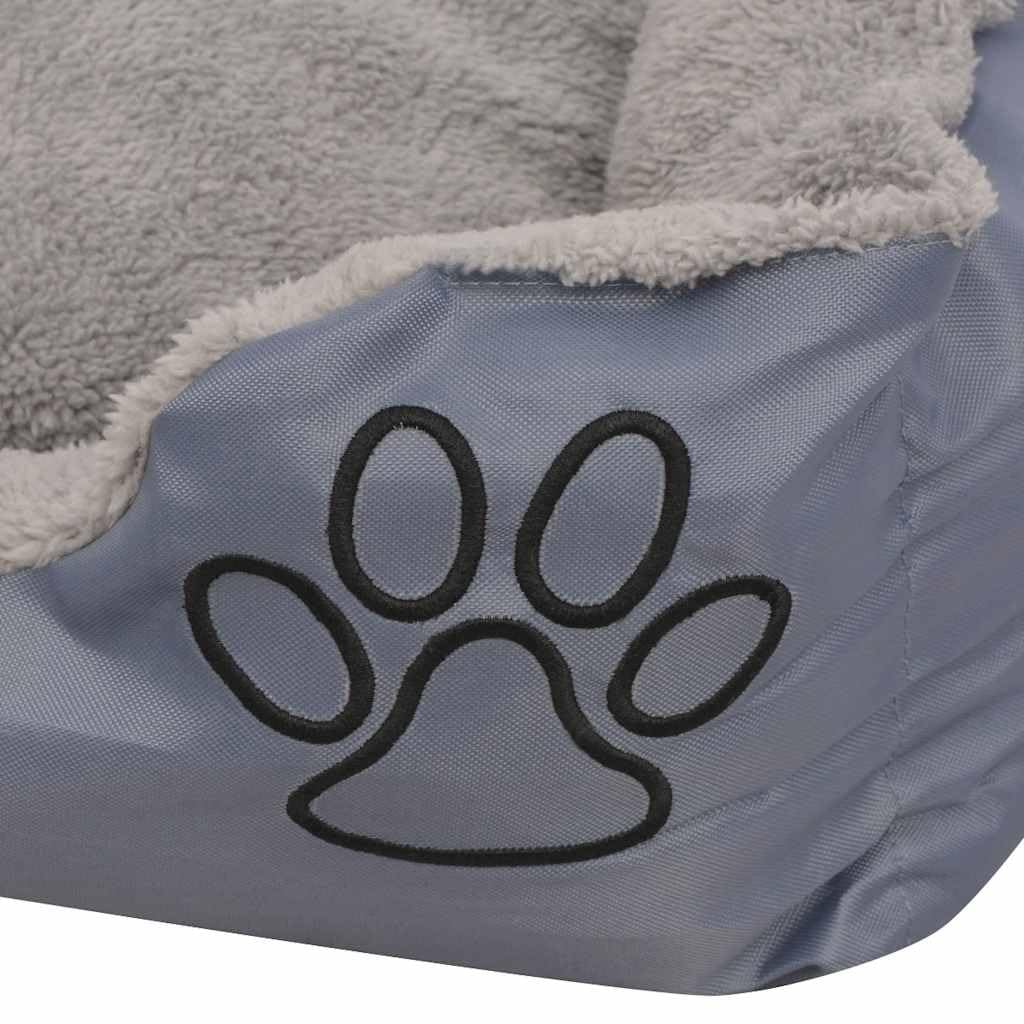Hundebett mit gepolstertem Kissen XL Grau, rutschfestes Hundekissen und Bequeme Hundematte, waschbar, ideal als Ruheplatz und Kuschelbett für Innenbereich Wohnzimmer Schlafzimmer Flur Sofa