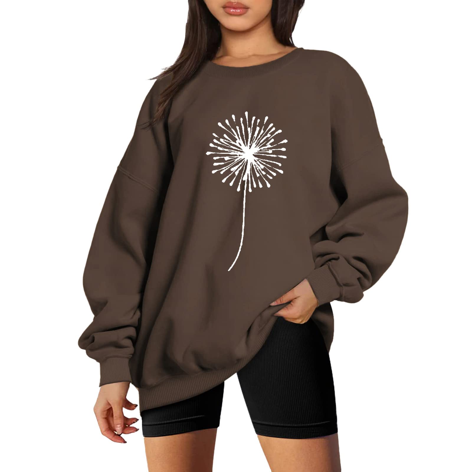 Bluza z kapturem Sweter z kapturem i rękawami Damskie bluzy z kapturem Jumper dla kobiet Jesień i zima Luźny top Jednokolorowy rękaw na ramię Bez kaptura