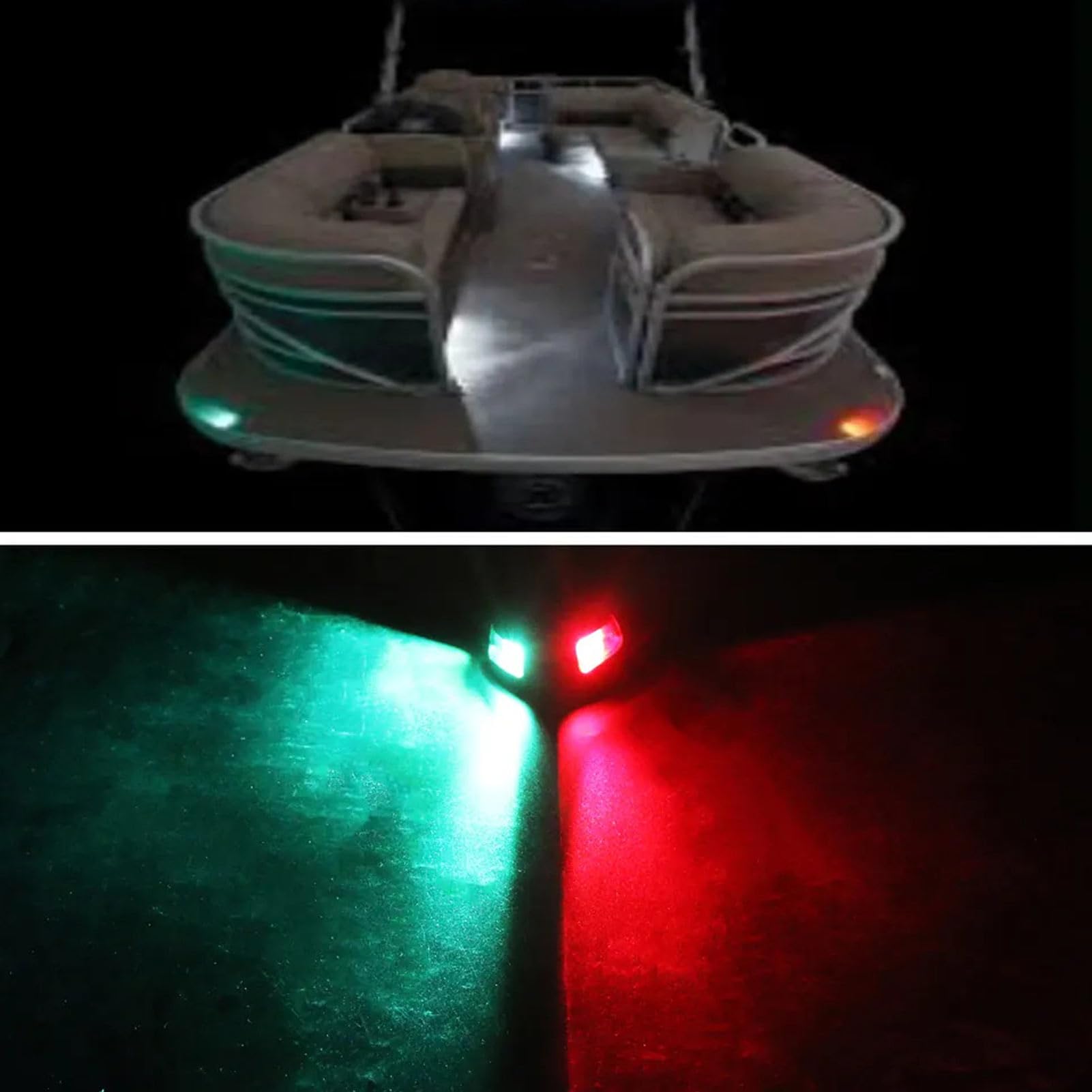 Ausla Luce di Navigazione per Barca, Luce di Navigazione Marina LED Montaggio Laterale 12V DC IP66 Impermeabile Visibilità 2NM di Prua Rossa Verde da 112,5 Gradi per Pontone di Barche da Pesca